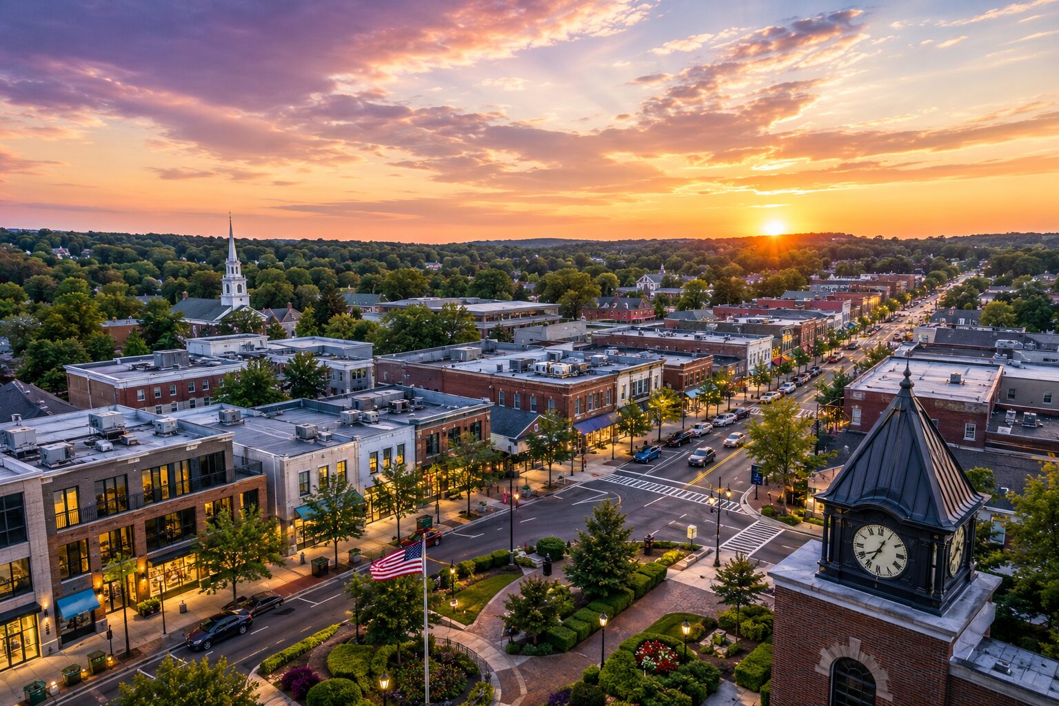 Golden Hour Livingston Town